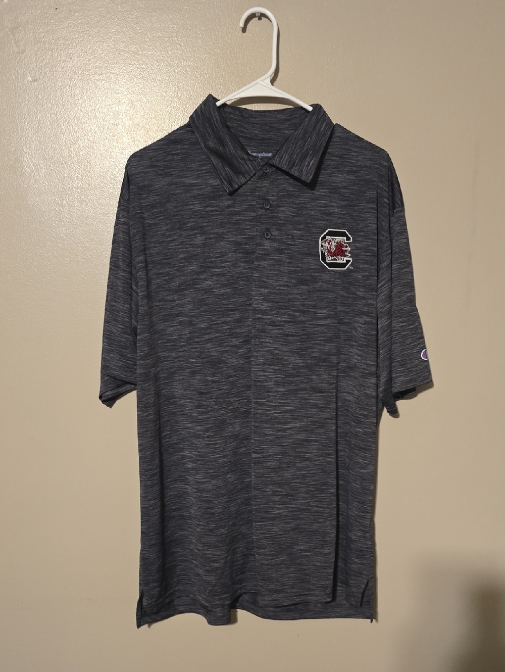 Champion Mens Polo Shirt Carolina Gamecocks‎ Gray Size XL